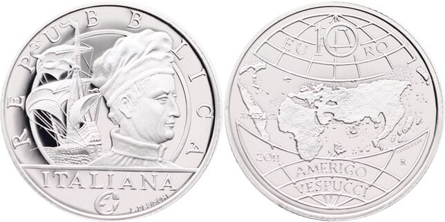 Italien Euro Silber Amerigo Vespucci Fb In Kapsel Ma Shops