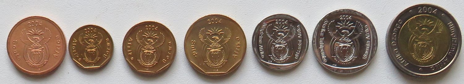 Südafrika 5 Cent 5 Rand 2004 Kursmünzsatz FDC MA Shops