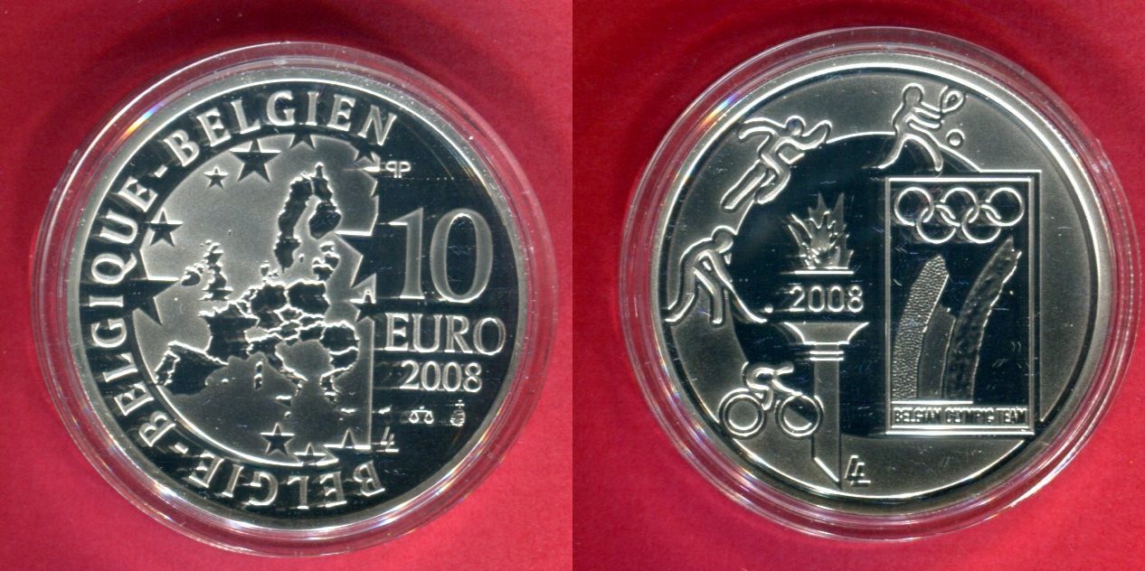 Belgien Belgium Euro Silber Belgische Olympiamannschaft Logo