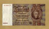 Deutsche Reichsbank 1.000 Reichsmark - Serie A. Baumeister Karl Friedrich Schinkel. - -