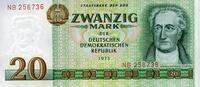 Staatsbank der DDR 1971-1989 20 Mark Ros.362a J.Wolfgang Goethe. -