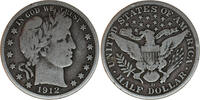  1/2 Dollar 1912 USA, 1/2 Dollar, 1912, 12g, 30.6mm, D  76,10 EUR  + 10,00 EUR frais d'envoi