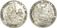 1 Sol 1934 Peru Sitzende Freiheit von Schild und Säule ss Kratzer