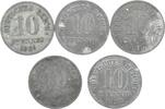 Deutschland 10 Pfennig 5 x 10 Pfenning -