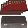 Lindner Echtholzkassette CARUS mit 4 Tableaus für 140 Münzen 2494-5 Neu -