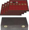 Lindner Echtholzkassette CARUS mit 4 Tableaus für 96 Münzen 2494-4 Neu -
