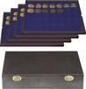 Lindner Echtholzkassette CARUS mit 4 Tableaus für 96 Münzen 2494-4M Neu -