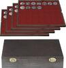 Lindner Echtholzkassette CARUS mit 4 Tableaus für 140 Münzen 2494-7 Neu -