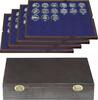 Lindner Echtholzkassette CARUS mit 4 Tableaus für 120 Münzkapseln 2494-8M Neu -