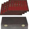 Lindner Echtholzkassette CARUS mit 4 Tableaus für 24 Kursmünzensätze 2494-12 Neu -