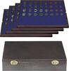Lindner Echtholzkassette CARUS mit 4 Tableaus f. 24 Kursmünzensätze 2494-12M Neu -