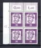 Bund Bund MiNr. 349 y DZ postfrisch im 4er Block Eckrand MiNr. 349 y DZ im 4er Block Eckrand -