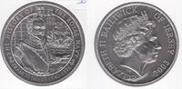 5 POUNDS JERSEY RARE UNC COIN ROYAL NAVY FRANCIS DRAKE KM#132 SHIP CU-NI -