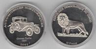 10 FRANC CONGO NICKEL PROOF COIN YEAR CAR HISTORY AUTOMOBILE CITROEN TREFLE -