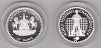 10 MALOTI LESOTHO RARE SILVER PROOF COIN YEAR KM#32 SPAIN FIFA WORLD CUP -