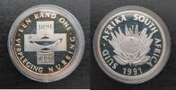 1 RAND SOUTH AFRICA - RARE SILVER UNC COIN YEAR KM#142 NURSING SCHOOL -