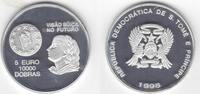 10000 DOBRAS SAINT THOMAS TOME PRINCIPE SILVER PROOF COIN YEAR KM#96 5 EURO -