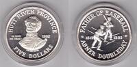 HUTT RIVER PROVINCE - SILVER PROOF 5$ COIN YEAR BASEBALL ABNER DOUBLEDAY -