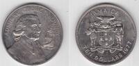 JAMAICA RARE CU-NI 10$ UNC COIN YEAR KM#74 GEORGE RODNEY SHIP MINTAGE 847 -