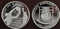 500 FRANCS CONGO REPUBLIC - RARE SILVER YEAR MUNDIAL FIFA USA 1994 KM#11 -