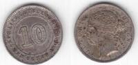 10 CENTS STRAITS SETTLEMENTS SILVER COIN YEAR KM#11 -