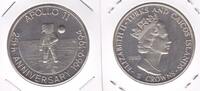 5 CROWNS TURKS & CAICOS ISLANDS UNC COIN YEAR KM#181 SPACE MOON APOLLO 11 -