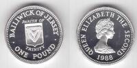 1 POUND JERSEY - SILVER PROOF COIN YEAR KM#73a TRINITY -