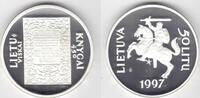 50 LITU LITHUANIA RARE PROOF SILVER COIN YEAR KM#104 450th ANNI FIRST BOOK -