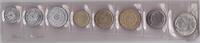 1 FRANC MOROCCO – MINT 8 DIF UNC COINS SET - 5 DIRHAM AH1370-84 YEARS MS1 -