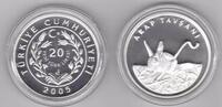 LIRA TURKEY -SILVER PROOF 20 NEW COIN YEAR KM#1183 ANIMALS FIVE TOED JERBOA -