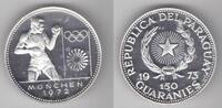 150 GUARANIES PARAGUAY - RARE SILVER PROOF COIN YEAR KM#37 BOXER MUNICH -