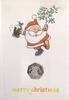 50 PENCE GIBRALTAR RARE BU COIN YEAR CHRISTMAS KM#108 SANTA IN CARD -