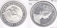 1 CROWN GIBRALTAR - SILVER PROOF COIN YEAR KM#66a BARCELONA DISCUS THROWER -