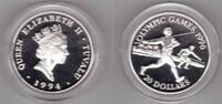 TUVALU RARE SILVER PROOF 20$ DOLLARS COIN YEAR KM#25 OLYMPIC GAMES 1996 -