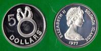 SOLOMON ISLANDS SILVER PROOF 5$ COIN YEAR KM#7 FIRST DAY COVER -