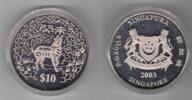 SINGAPORE - CU-NI 10$ UNC COIN YEAR KM#225 SHEEP -