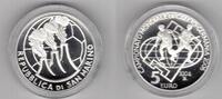 SAN MARINO – RARE SILVER PROOF 5€ COIN YEAR KM#462 WORLD CUP GERMANY 2006 -