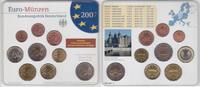 1 CENT GERMANY 9 DIF UNC COINS SET - 2 X 2 EURO YEAR G BIMETAL MECKLENBURG -