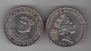 2 POUNDS GUERNSEY - RARE UNC NICKEL COIN YEAR KM#54 HENRY II -
