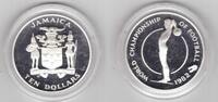 JAMAICA - SILVER PROOF 10$ COIN YEAR KM#98 SPAIN FIFA WORLD CUP -