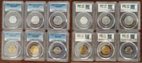 5 ROUBLES SPITZBERGEN ORIGINAL 6 DIF UNC COINS SET 0.10 - YEAR PCGS GRADING -