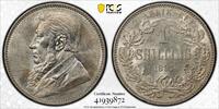 1 SHILLING SOUTH AFRICA SILVER UNC COIN YEAR KM#5 PCGS GRADING MS61 -