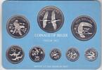 1 CENT BELIZE PROOF 8 DIF COINS SET - 10$ YEAR KM#43-57 BIRDS BOX COA Cu-Ni -