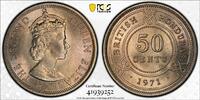 50 CENTS BRITISH HONDURAS UNC COIN YEAR KM#28 PCGS GRADING MS66 TOP POP -