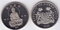 SIERRA LEONE RARE 1$ BU COIN 2000 YEAR KM#174 BUDDHA -