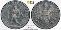  AUSTRIA   UNC COIN YEAR KM#2871 PCGS GRADING MS65 TOP POP  SHILLING 1952 