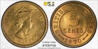5 CENTS BRITISH HONDURAS UNC COIN YEAR KM#31 PCGS GRADING MS65 -