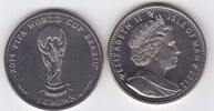 1 CROWN ISLE OF MAN UNC COIN 2012 YEAR BRAZIL FIFA FOOTBALL WORLD CUP Cu-Ni -