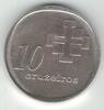  BRAZIL SILVER   UNC COIN YEAR KM#588 10th ANNI BANK 10 CRUZEIROS 1975 