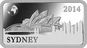  SOLOMON ISLANDS RECTANGULAR SILVER PROOF 1/2   $ COIN YEAR SYDNEY HALF DOLLAR 2014 